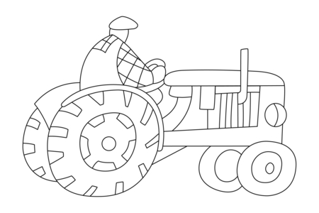 Dibujos para imprimir : Tractor 01 – 10 Doigts