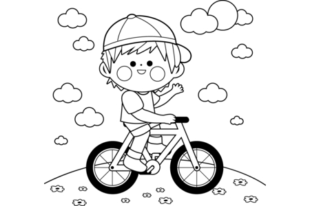Printable coloring pages: Bike 03 – 10 Doigts