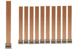 10 mèches en bois de pin avec socle métal - Mèches et Accessoires Bougies - 10doigts.fr