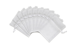 10 Sacs en organza blanc -  7 x 10 cm - Coton, lin - Textiles - 10doigts.fr