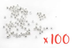 Crimp Beads Silver - 100 Pieces - 2 - Crimp Beads - 10doigts.com - Crimp Beads - 10doigts.fr