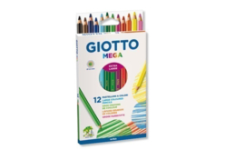 12 maxi crayons de couleur GIOTTO Méga - Crayons de couleur pour enfants : du premier gribouillage au dessin d'artiste - 10doigts.fr - 2