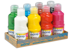 Tempera Giotto 250 ml - Pintura gouache líquida: colores vivos que se quitan con agua - 10doigts.fr