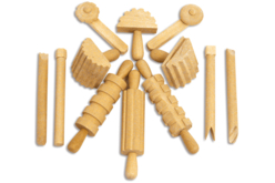 Set de 12 herramientas de madera para modelar - Herramientas de Modelado - 10doigts.fr