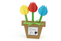 6 cartes tulipes fleurs - Kits fête des parents - 10doigts.fr - 2