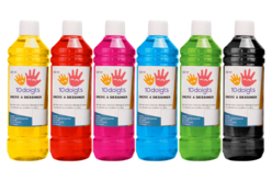  6 flacons de 500 ml - couleurs principales - Encres liquides : la pureté de la couleur pour vos dessins - 10doigts.fr - 2