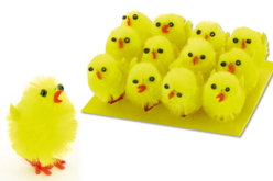 Poussins en chenille de soie - 12 pièces - Accessoires décoratifs de Pâques - 10doigts.fr