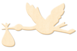 Cigogne en bois naturel à décorer - Supports plats en bois - 10doigts.fr
