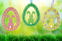 Suspensiones de Pascua para tejer - 6 unidads - Kits creativos de Pascua – 10doigts.fr
