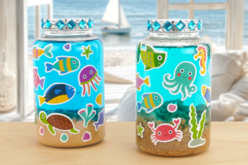 Aquarium dans un bocal - Des gommettes animaux pour créer et apprendre dès la maternelle - 10doigts.fr - 2