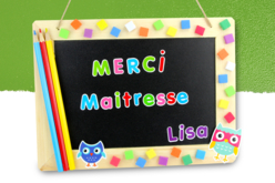 Ardoise "Merci maitresse" #2 - Craies, tableaux et ardoises : l'espace de toutes les expressions - 10doigts.fr - 2