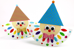 Arlequin avec une assiette en carton - Stickers fantaisies : personnalisez toutes vos créations - 10doigts.fr - 2