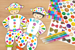 Arlequin gommettes - Kits créatifs Carnaval - Activités manuelles et de bricolage pour Carnaval - 10doigts.fr - 2