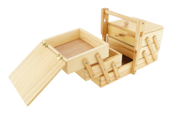 boite à couture 5 compartiments en bois - Accessoires de couture - 10doigts.fr - 2