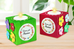 Bougeoir fête des mères - Bougeoirs en bois - 10doigts.fr - 2