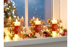 bougeoir flocons strass noel - Photophores Noël - 10doigts.fr - 2