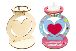 bougeoirs en bois forme coeur - Bougeoirs en bois - 10doigts.fr - 2