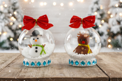 Boule à neige de Noël - Strass autocollants - 10doigts.fr - 2