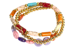 pulsera de perlas doradas - Abalorios de Plástico - 10doigts.fr