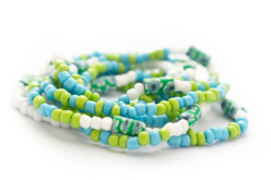bracelet perles rocailles vert bleu - Perles Rocaille - 10doigts.fr - 2