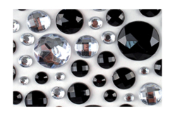 cabochones negros y blancos - Strass - 10doigts.fr