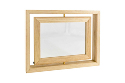 Cadre double bois face pivotant, fenêtre acrylique  - Cadres photos en bois - 10doigts.fr - 2
