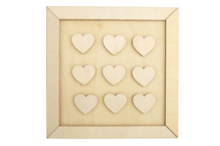 Cadre petits coeurs en bois à décorer - Objets pour le bureau : personnalisez votre espace de travail - 10doigts.fr - 2