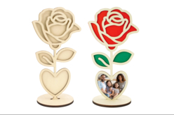 Cadre photo Rose Adorable en bois à monter - Cadres et clips photos : des supports uniques pour afficher vos souvenirs - 10doigts.fr - 2