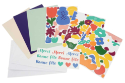 Cartes collages fleuris - Kits carteries - 10doigts.fr - 2