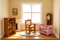 Miniature Wooden Rocking Chair - 2 - Miniature Universe: Dollhouse and Miniatures - 10doigts.com - Miniature Universe: Dollhouse and Miniatures - 10doigts.fr