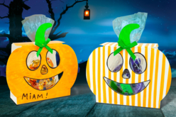 citrouilles en carte forte - Sacs à bonbons Halloween - 10doigts.fr