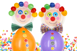 Clown géant avec un ballon - Gommettes formes assorties : un univers pour créer sans limite - 10doigts.fr - 2