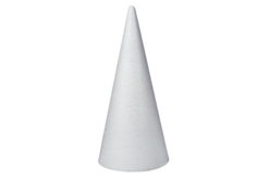 Cône en polystyrène 25 cm x Ø 10 cm - Formes à décorer - Polystyrène - 10doigts.fr