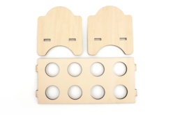 Huevera de madera 8 huevos - Soportes de Pascua para decorar - 10doigts.fr