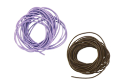 Cordón de cuero lila 1 metro ø 1 mm - Cordons en cuir et coton ciré - 10doigts.fr
