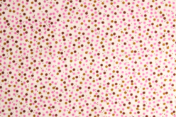 Coupon de tejido impreso lunares rosa, marrón - 43 x 53 cm - Telas en ofertas – 10doigts.fr