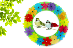 Couronne de fleurs et petits oiseaux - Formes à décorer - Polystyrène - 10doigts.fr - 2