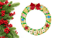 Couronne de Noël en paille - Couronnes de Noël - 10doigts.fr - 2