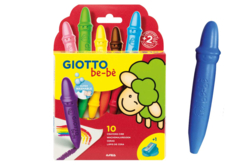 Crayons cire Giotto Bé-bé + 1 taille-crayons - Crayons cire : l'éveil au dessin en toute liberté - 10doigts.fr