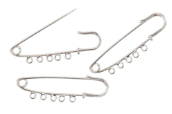 Epingles à nourrice argent et 5 anneaux - Broches - 10doigts.fr