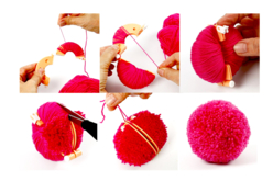 faire un pompon - Outils à pompons et tricotins : l'art du fil à la portée de tous - 10doigts.fr - 2