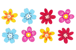 fleurs en bois peint - Déco en bois peints - 10doigts.fr