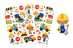 Gommettes chantier - 63 pcs - Gommettes transports, métiers et chantier pour inventer et créer - 10doigts.fr
