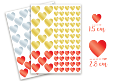 Metallic Heart Stickers - 150 pcs - 2 - Heart Stickers - 10doigts.com - Heart Stickers - 10doigts.fr