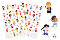 Gommettes Football - 2 planches - Gommettes Histoires et décors - 10doigts.fr