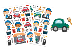 Gommettes garage - 78 pcs - Gommettes transports, métiers et chantier pour inventer et créer - 10doigts.fr