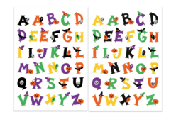 Gommettes lettres halloween - 2 planches - Gommettes Halloween - 10doigts.fr - 2