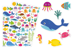 Gommettes poissons rigolos - Des gommettes animaux pour créer et apprendre dès la maternelle - 10doigts.fr