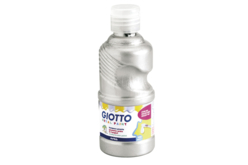 Gouache Giotto métallisée, 250 ml - ARGENT  - Peinture gouache liquide : des couleurs vives qui s'enlèvent à l'eau - 10doigts.fr - 2