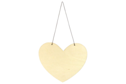 Grand coeur en bois à suspendre - Plaque de porte - 10doigts.fr